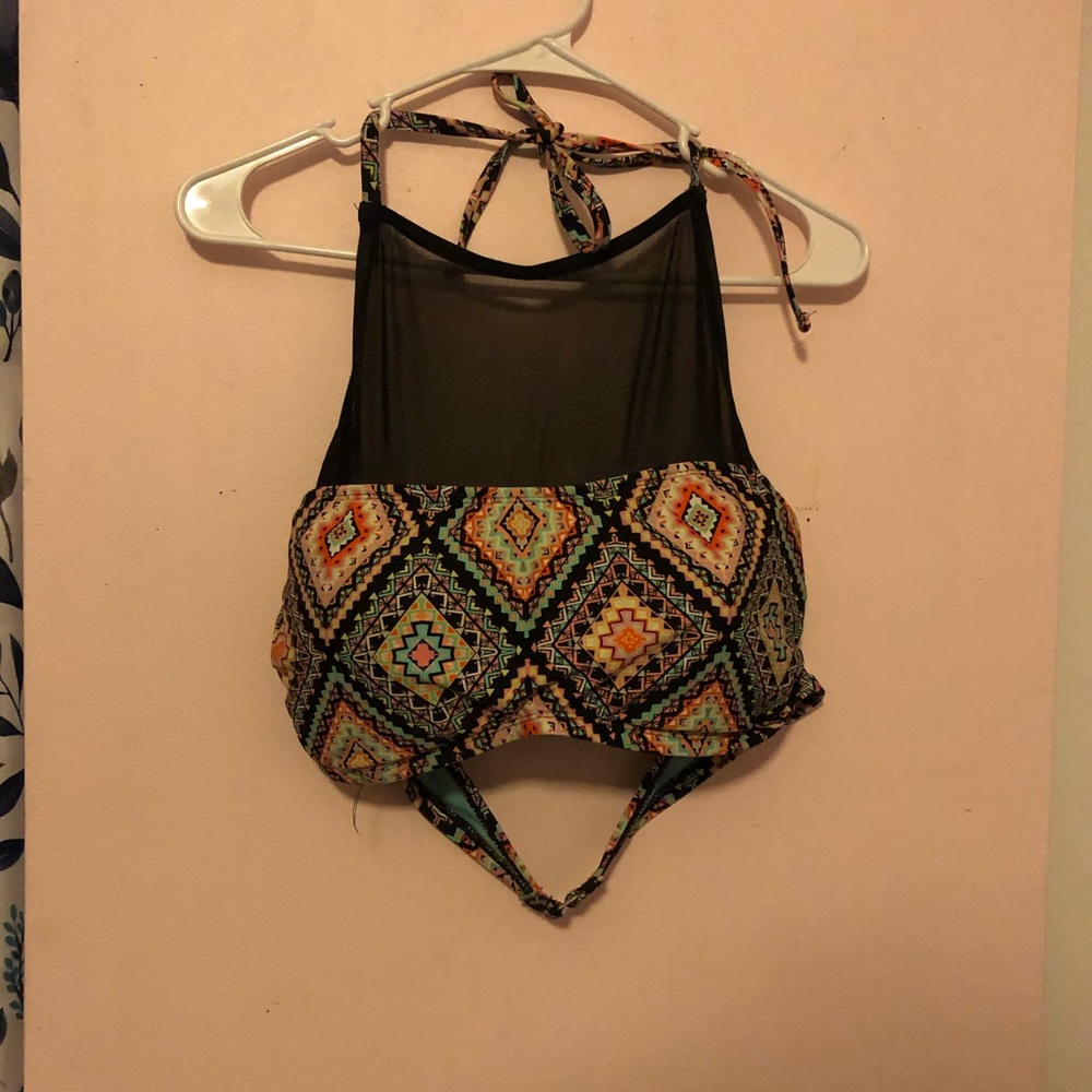 High neck mesh bikini top